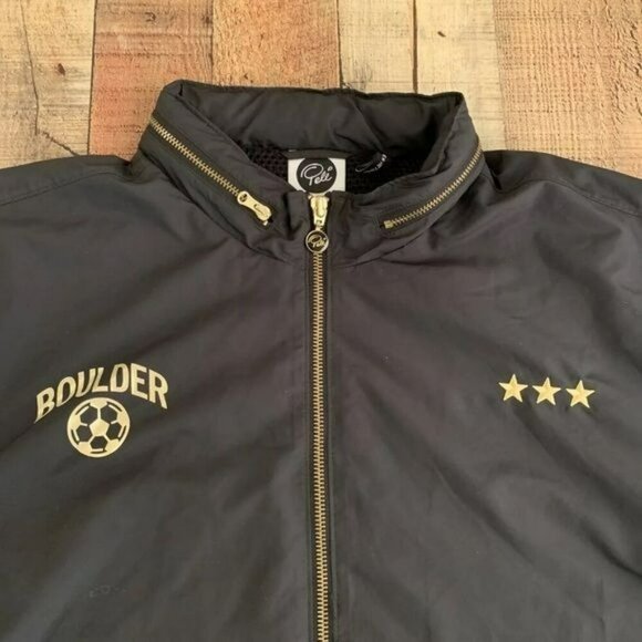 PELE Soccer Embroidered Zippered Windbreaker Warmup Jacket With Hood XL - Picture 4 of 10